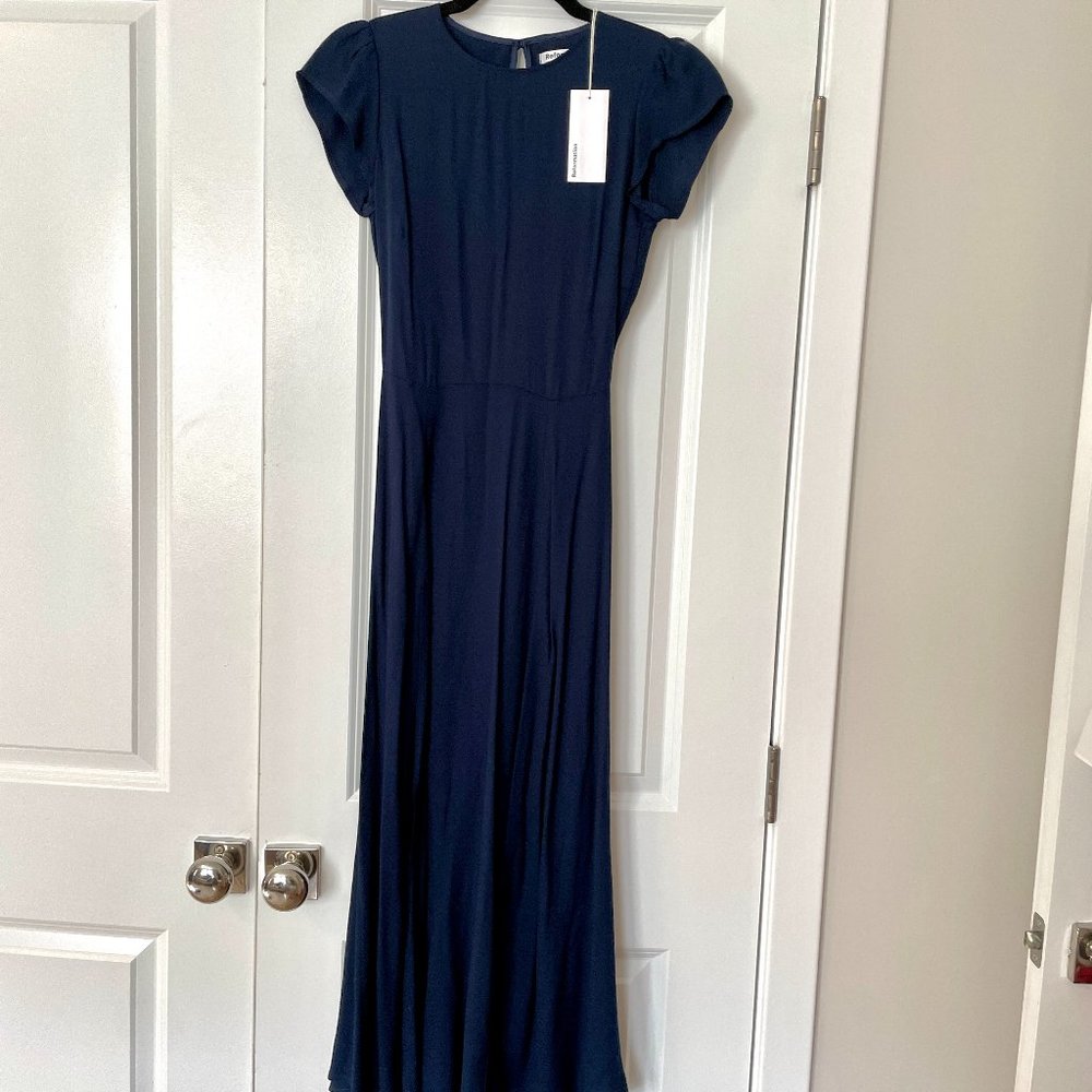 NWT Reformation Gavin Dress - NAVY Size 0